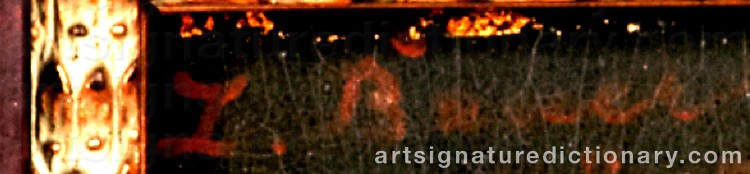 Authentic signature by Leo BAUER on  artwork