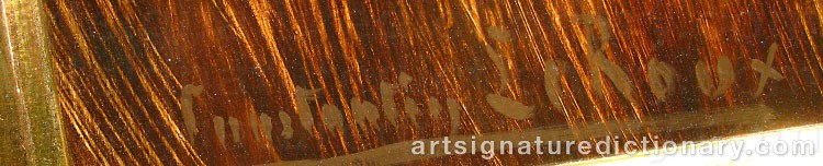 Authentic signature by Constantin LE ROUX on  artwork