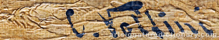 Authentic signature by Carlo FOLLINI on  artwork