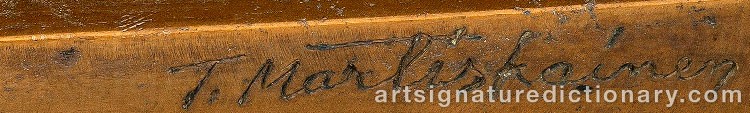Authentic signature by Taisto MARTISKAINEN on  artwork