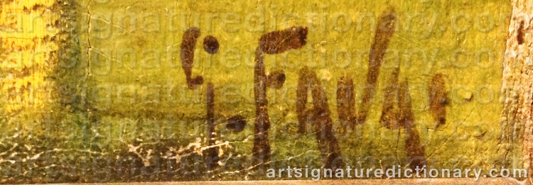 Authentic signature by Gennaro FAVAI on  artwork