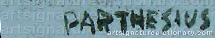 Authentic signature by Charles Edward PARTHESIUS on  artwork