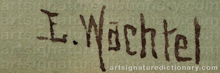 Authentic signature by Elmer WACHTEL on Painting/Watercolour artwork