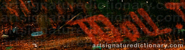 Authentic signature by Anton DOLL on artwork