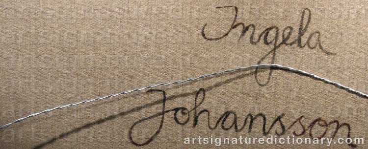 Authentic signature by Ingela JOHANSSON on artwork