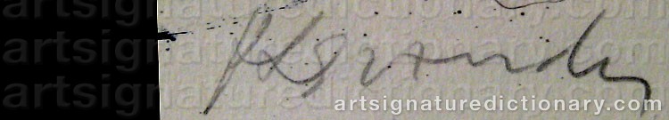 Authentic signature by Peter BRANDES on  artwork