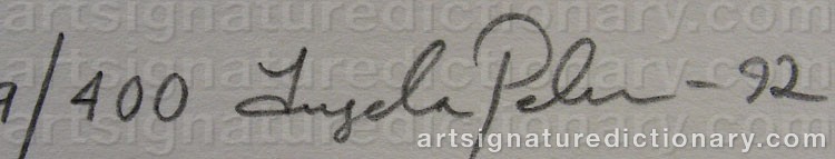 Authentic signature by Ingela PETERSON on  artwork