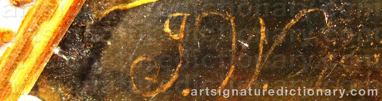 Authentic signature by Johann Amandus WINK on artwork