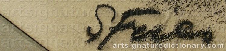 Authentic signature by S. FRIES on  artwork