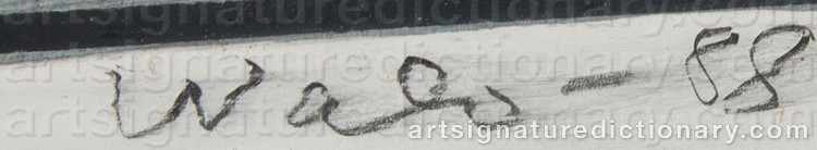 Authentic signature by Raimo WALO on Painting/Watercolour artwork