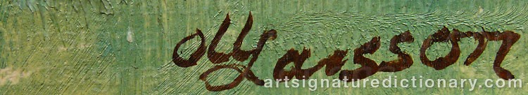 Authentic signature by Olle LARSSON on artwork