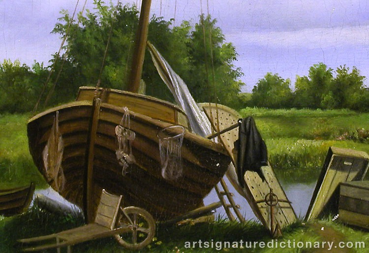 Close-up details showing Carl Julius LORCK signature forgery characteristics