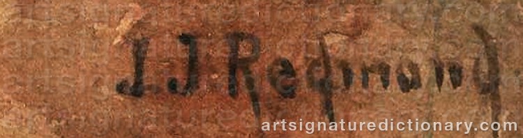 Authentic signature by John J. REDMOND on Painting/Watercolour artwork