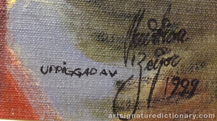 Authentic signature by Christian BEIJER on Painting/Watercolour artwork