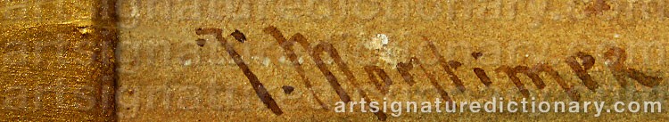 Authentic signature by Thomas MORTIMER on  artwork