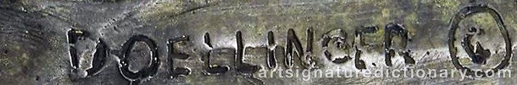 Authentic signature by Mick DOELLINGER on Sculpture artwork