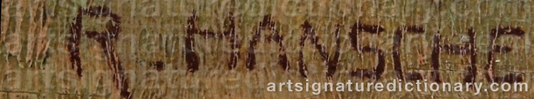 Authentic signature by Reinhold HANSCHE on  artwork
