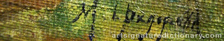 Authentic signature by Maria Alekseevna FEDOROVA on artwork