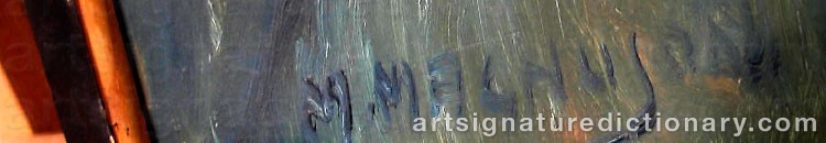 Authentic signature by M. MAGNUSON on  artwork