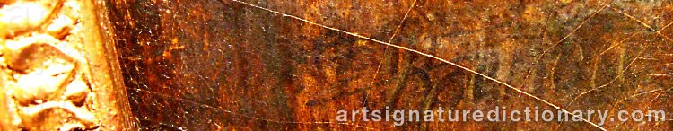 Authentic signature by Jean Alphonse ROEHN on  artwork