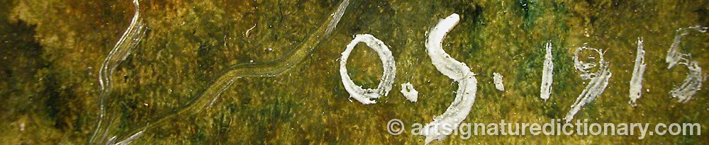 Authentic signature by O. S (SKULME) on  artwork