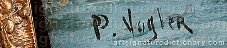 Authentic signature by Paul VOGLER on  artwork