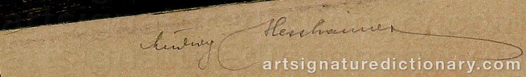 Authentic signature by Ludwig HESSHAIMER on  artwork
