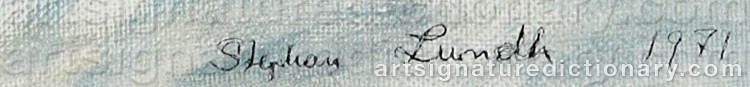 Authentic signature by Stephan LUNDH on  artwork