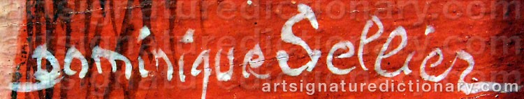 Authentic signature by Dominique SELLIER on artwork