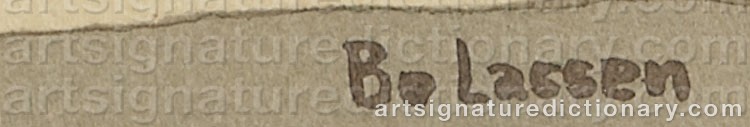 Authentic signature by Bo LASSEN on  artwork