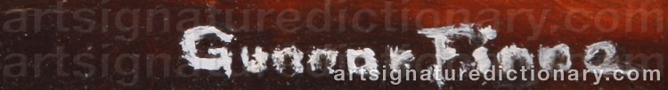 Authentic signature by Gunnar FINNE on  artwork