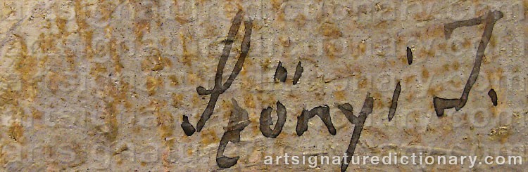 Authentic signature by István SZÖNYI on  artwork