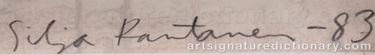 Authentic signature by Silja RANTANEN on Painting/Watercolour artwork