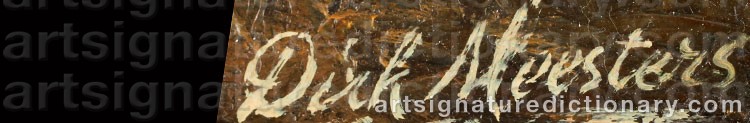 Authentic signature by Dirk MEESTERS on  artwork