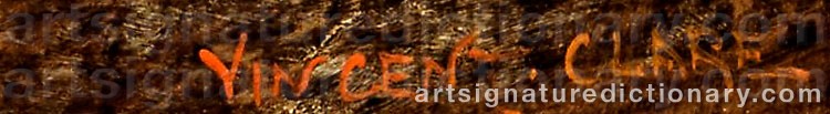 Authentic signature by Vincent CLARE on  artwork