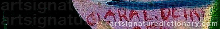 Authentic signature by Clara L. DEIKE on  artwork