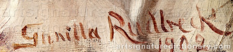 Authentic signature by Gunilla Af KLERCKER on Painting/Watercolour artwork