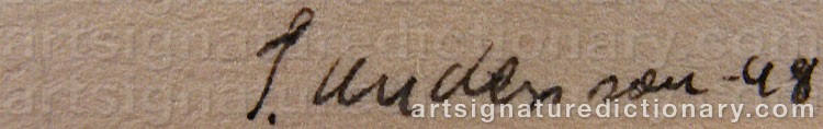 Authentic signature by Sven ANDERSSON on artwork