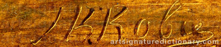 Authentic signature by Jean Baptiste ROBIE on  artwork