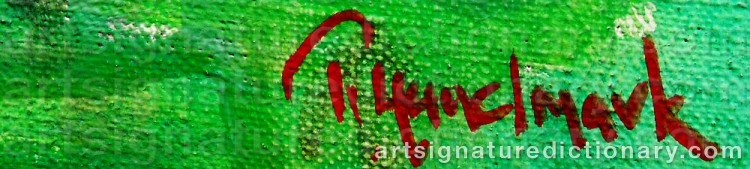 Authentic signature by Rune LUNDMARK on  artwork