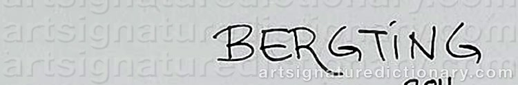 Authentic signature by Peter BERGTING on  artwork