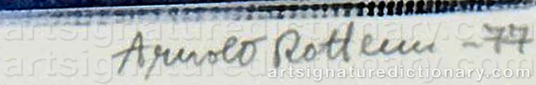 Authentic signature by Arnold ROTTEM on  artwork