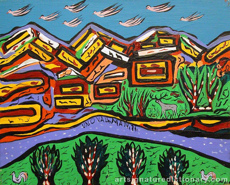 Close-up details showing Uno VALLMAN signature forgery characteristics