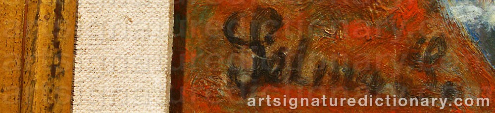 Authentic signature by Selma SVENSSON on  artwork