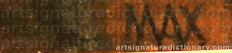 Authentic signature by Max BERG on  artwork