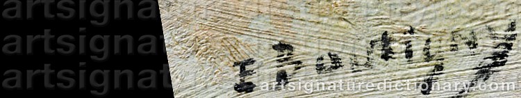 Authentic signature by Paul Emile BOUTIGNY on  artwork