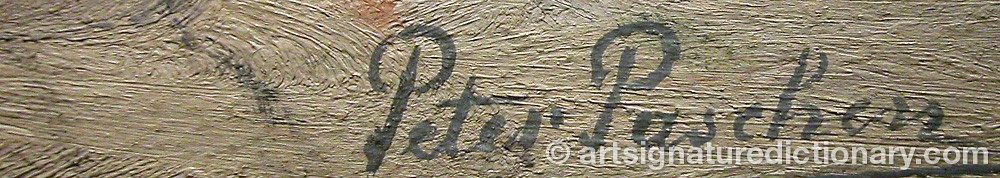 Authentic signature by Peter PASCHEN on artwork