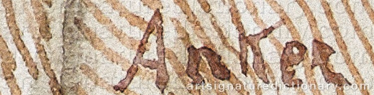 Authentic signature by Albert ANKER on Painting/Watercolour artwork