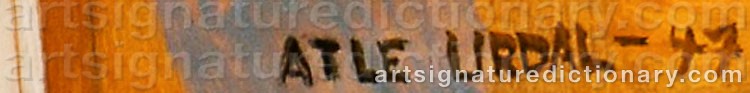 Authentic signature by Atle URDAL on artwork