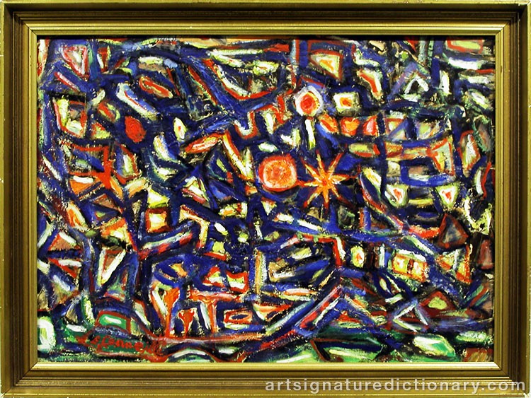 Close-up details showing Cornelis Guillaum Corneille Van ‘Corneille’ BEVERLOO signature forgery characteristics